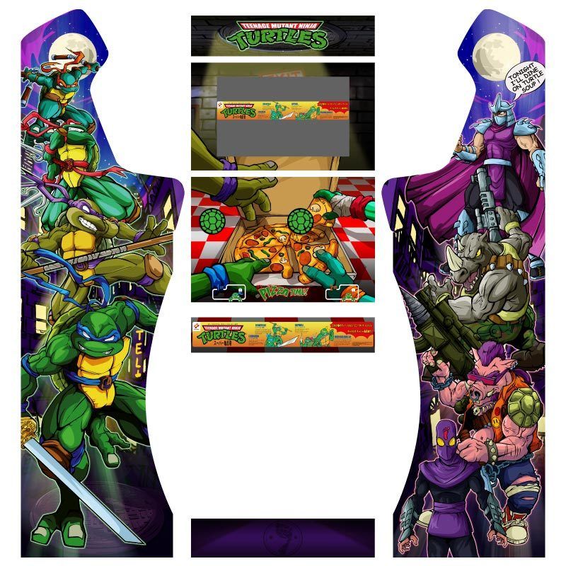 Vinilos arcade Tortugas ninjas con pedestal