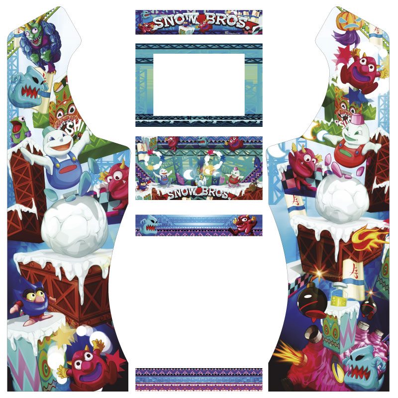 Vinilos snow bros bartop king con pedestal