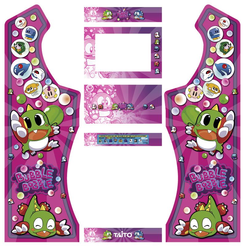 Vinilos bubble bobble rosa bartop king con pedestal