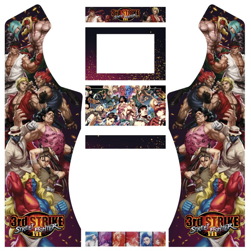 Vinilos street fighter 3rd bartop king con pedestal curvo