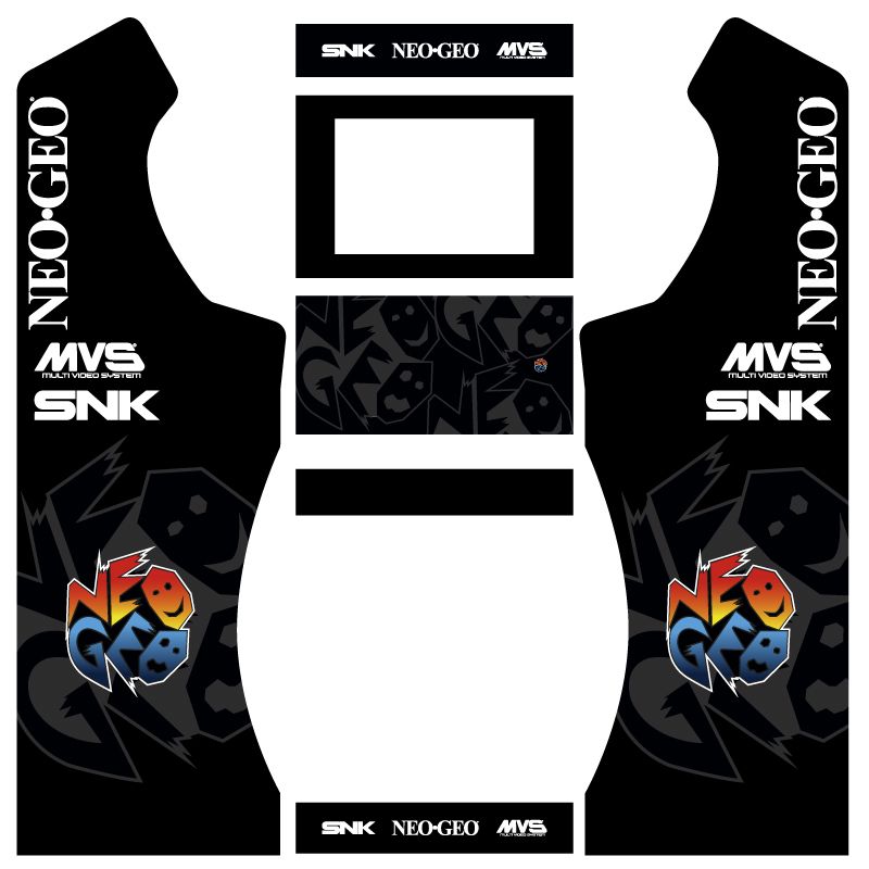 Vinilos neo geo negro bartop king pedestal curvo