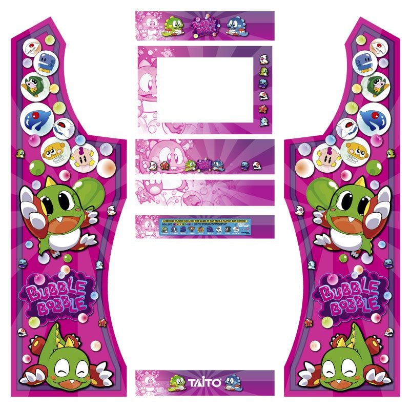 Vinilo bubble bobble rosa bartop light con pedestal curvo