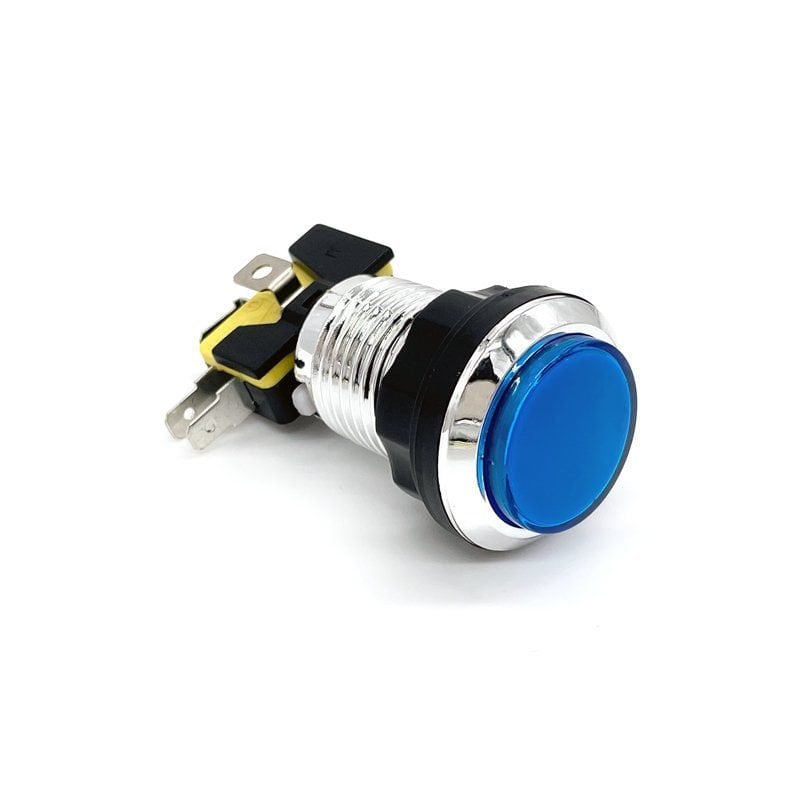Lot De 6 Boutons Arcade Lumineux Triangulaires – 39 Mm – Chromé, Jaune – Rétro Gaming, Vissable, Compatible Microswitch