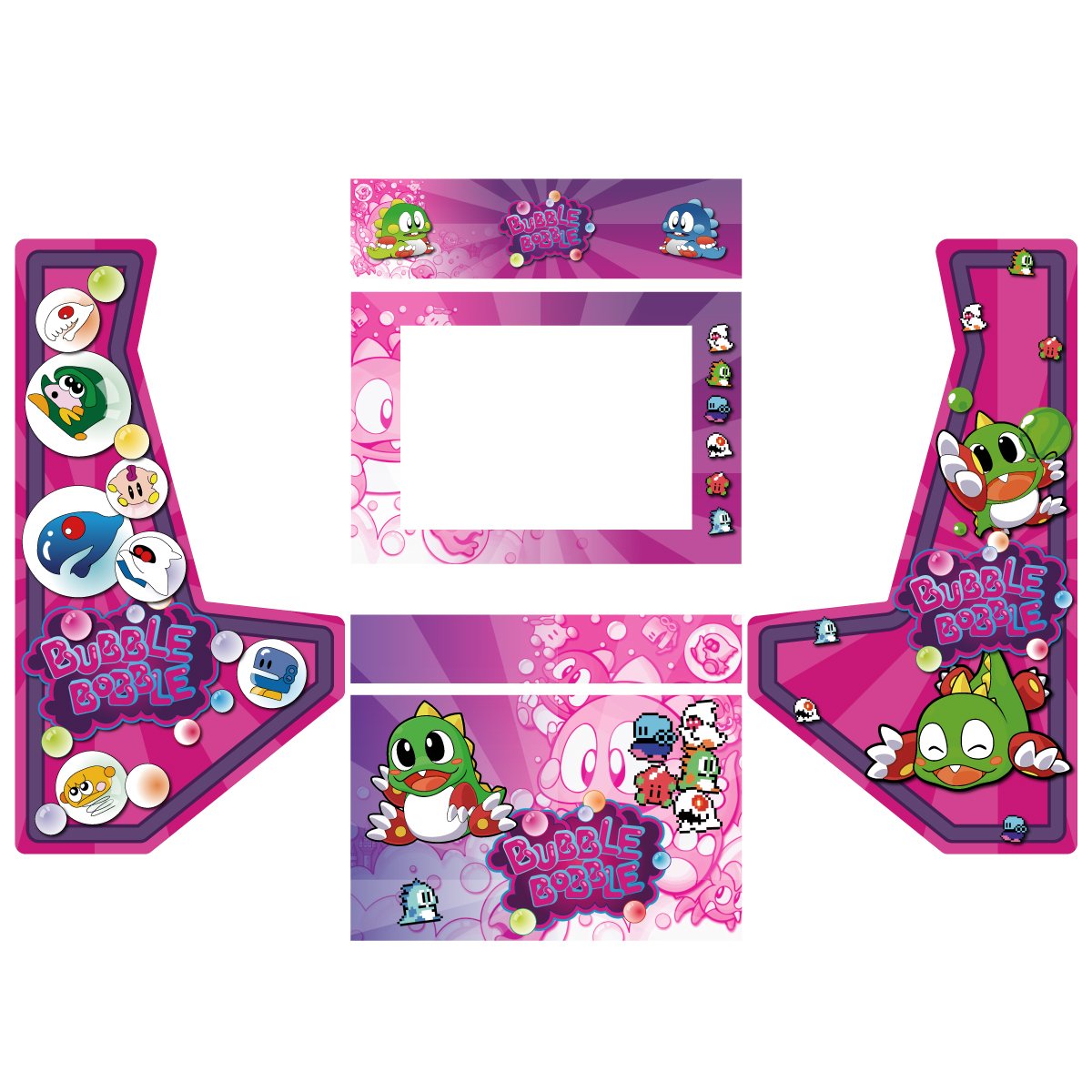 vinilo-bubble-bobble-rosa-bartop-pared-pandora-edition