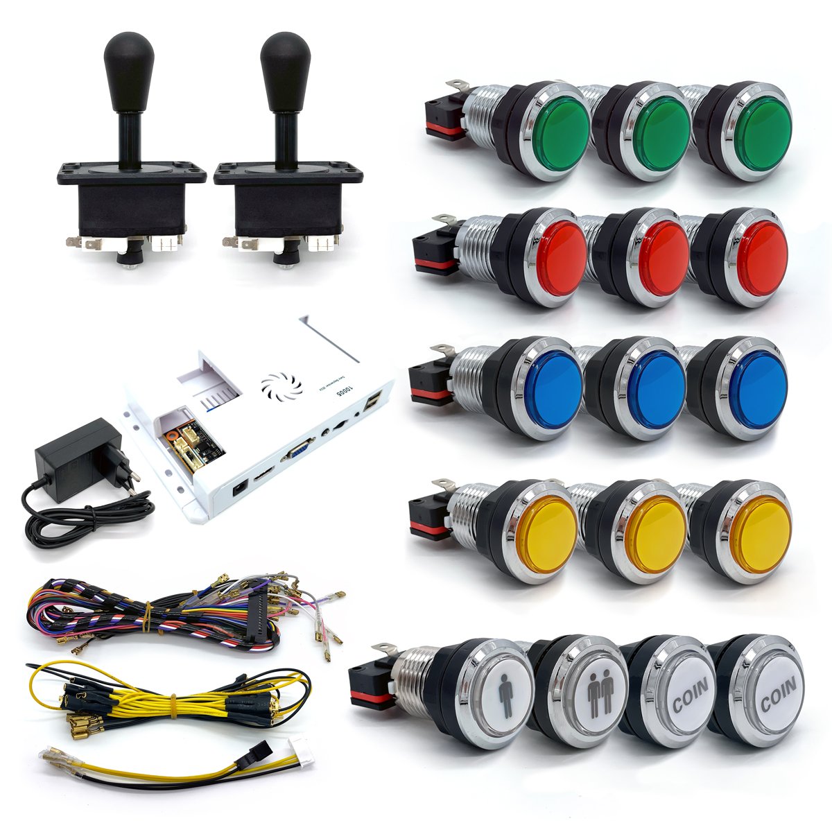 Kit-alpha-3D-Max-joystick-americano-botones-cromados-iluminados