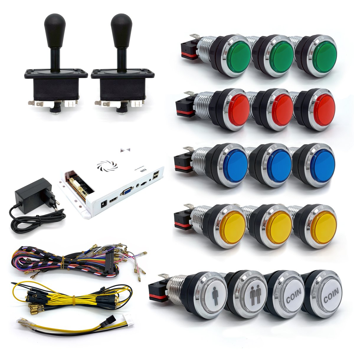 Kit-alphafight-joystick-americano-botones-cromados-iluminados