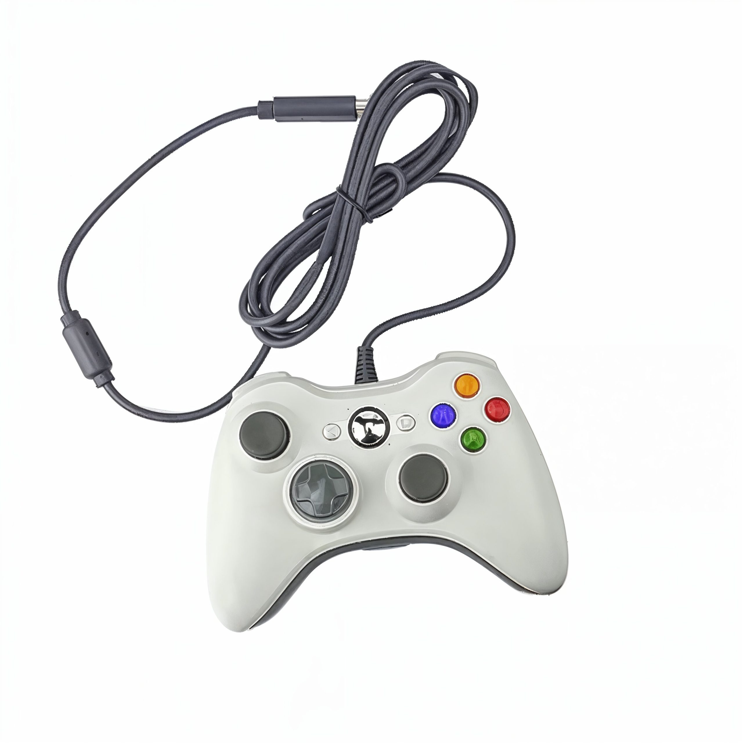 Manette Xbox 360 blanche + batterie officielle + câble de
