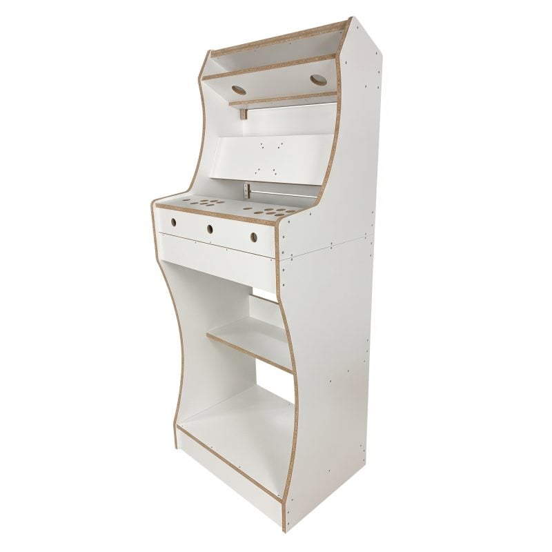 Bartop Nova con pedestal curvo en aglomerado laminado blanco