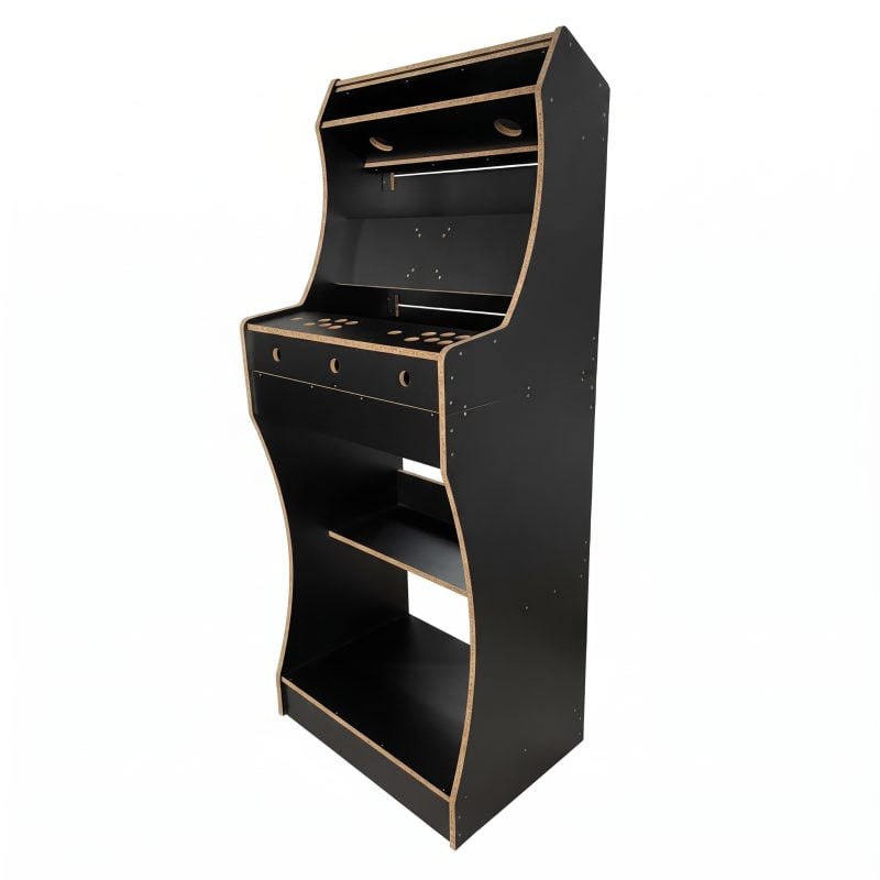 Bartop Nova con pedestal curvo en aglomerado laminado negro