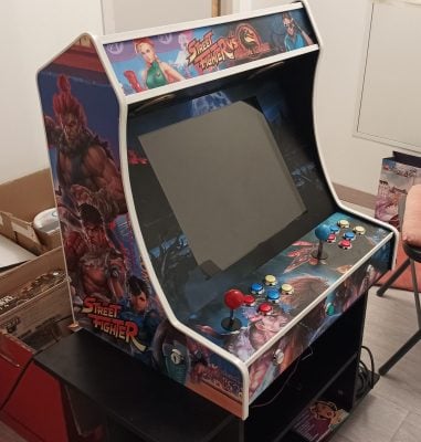 Bartop Nova de Sokiro avec vinyles SF vs MK Ultimate et U-molding blanc